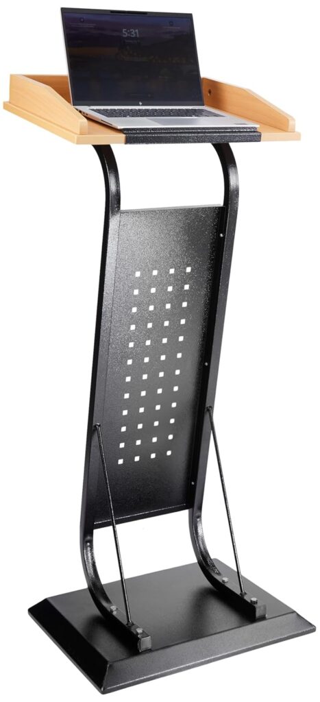Amazon Basics Lightweight & Portable Podium Lectern for Classroom, Auditorium, Office, Church & School | Sleek & Modern Lecture Stand | Ideal for Presentations, Speeches & Events