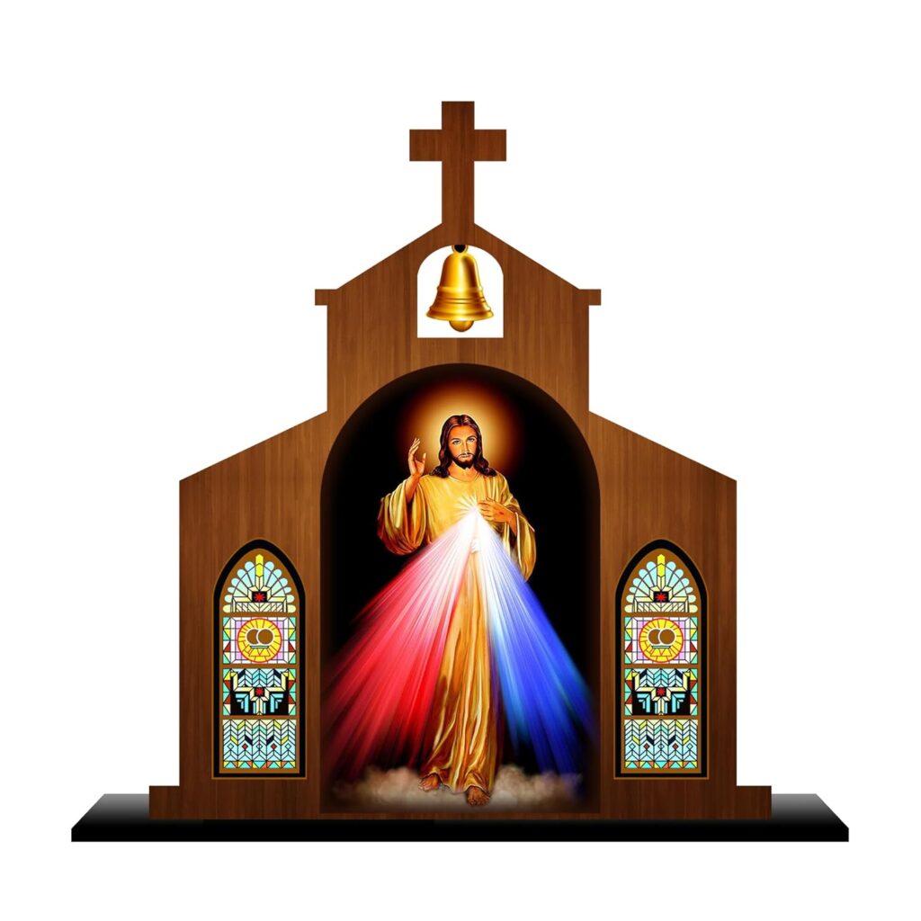 AUTOEASY Jesus Christ Idol for Car Dashboard Home Church Office Study Table Decoration Showpiece – 10.00 cm (Acrylic, Multicolor)