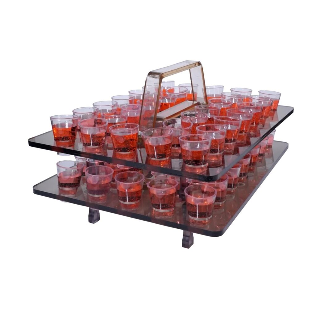 Combo of 2 Communion Holly Trays (30 Holes Each) with 60 Cups – Smoke Black Colour 6mm Thickness