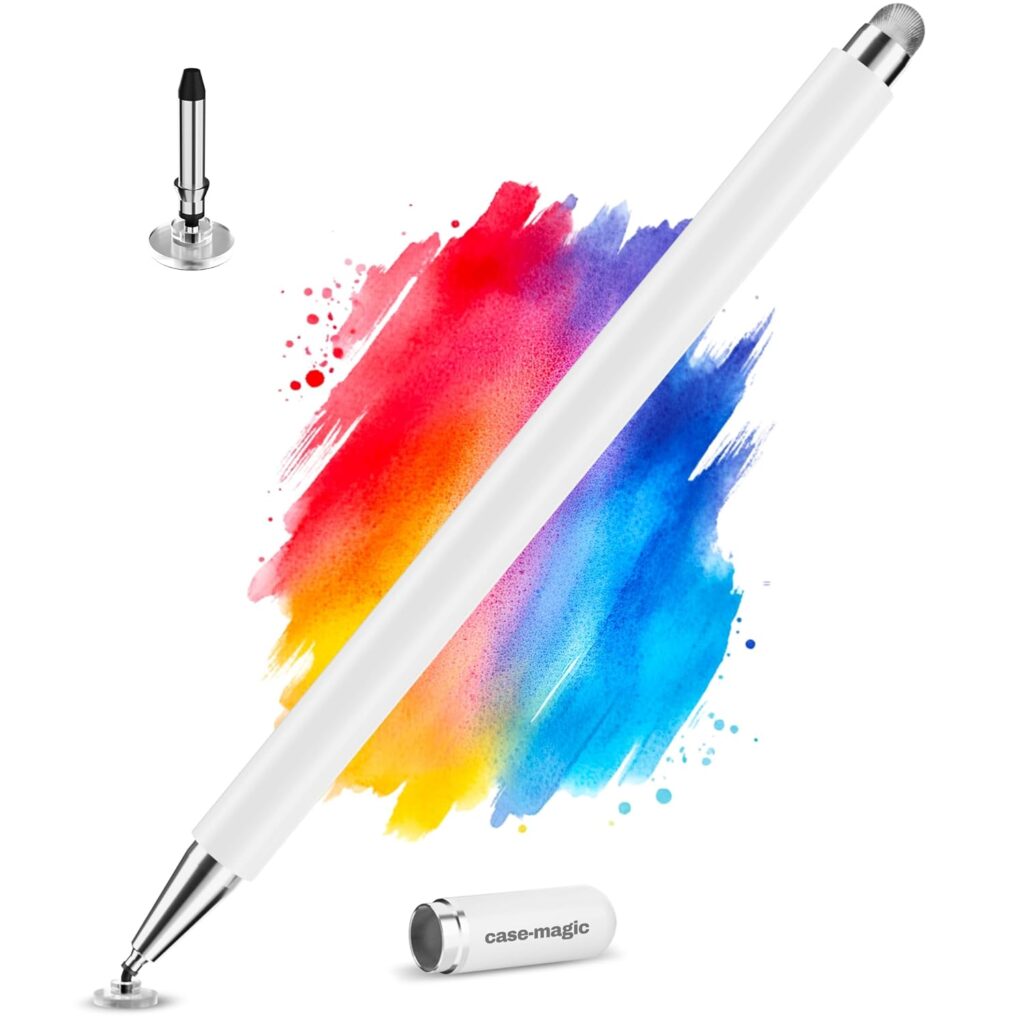 Case-Magic 2-in-1 Stylus Pen | Fine Disc & Fiber Tip for All Touchscreens