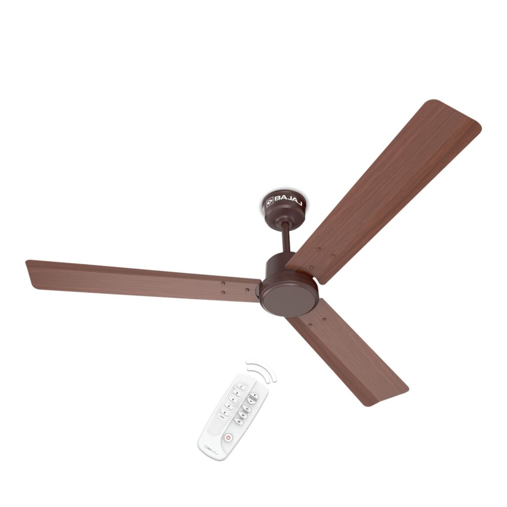 Bajaj Classico Sleek Wood 1200MM (48″) BLDC Ceiling Fans For Home | BEE 5 Star Rated Energy Efficient Ceiling Fan | Sleek Compact Design | Wooden Finish | RF Remote | 2-Yr Warranty 【Walnut Wood】